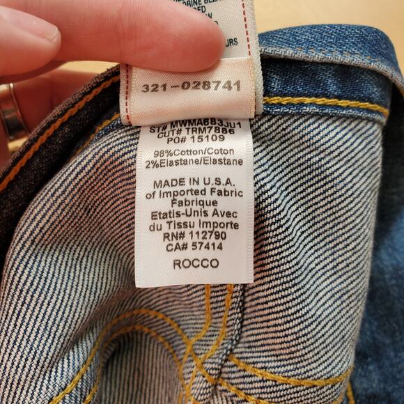 True Religion Jeans Rocco Slim Fit Classic Denim Jeans Stretch Blue Mens Size 31 - Picture 11 of 11